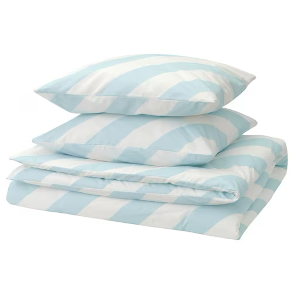 IKEA SLÖJSILJA SLOJSILJA Duvet Cover & Pillowcases, King (505.614.04) NEW